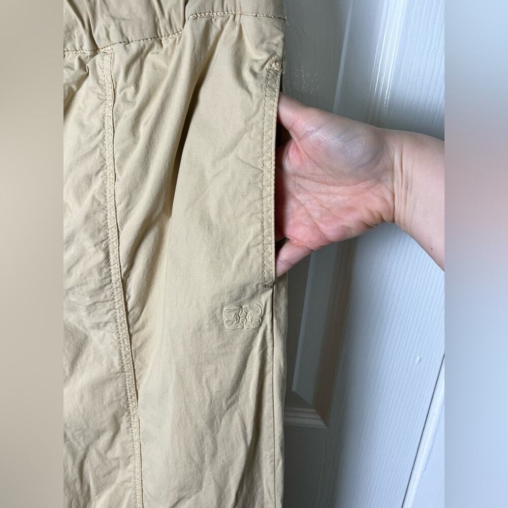 GANNI Womens Straight Leg Organic Cotton Cargo Beige Pull On Trousers L - Picture 4 of 12